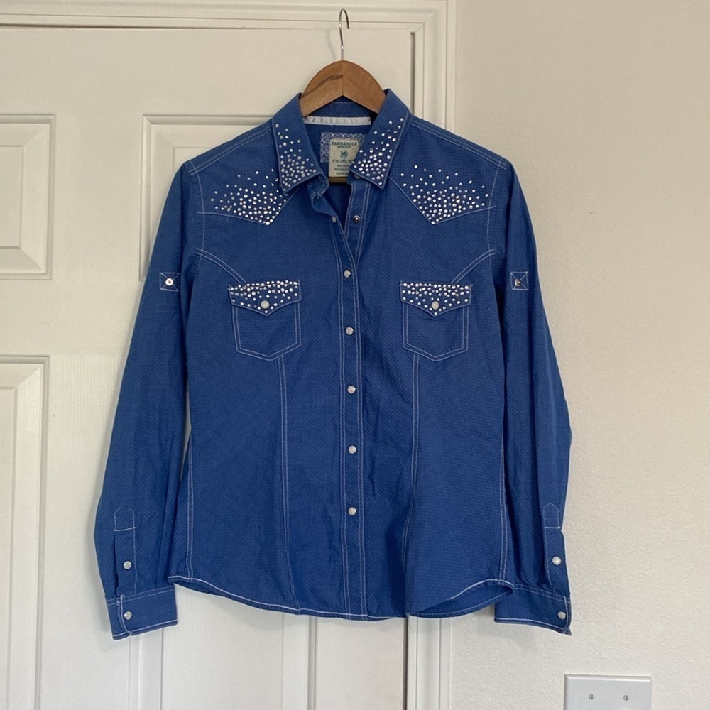 Panhandle rodeo rhinestone western button down.